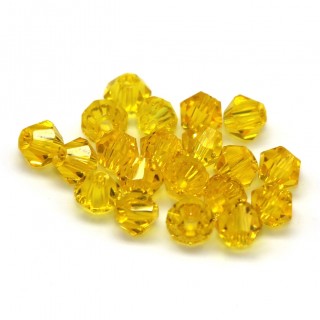 Бусины биконус 4мм (желтый прозрачный)